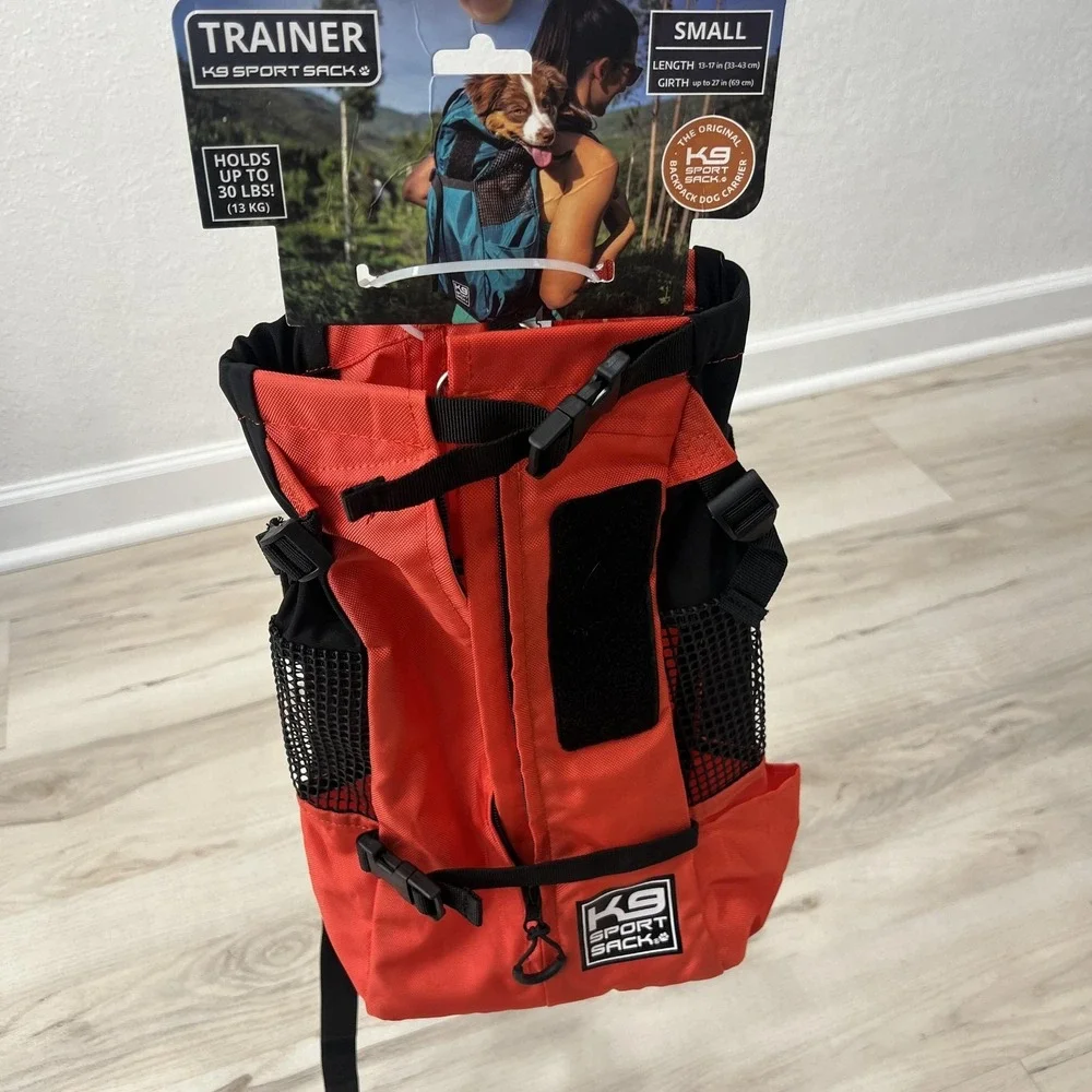 K9 Sport Sack Trainer Dog Backpack Carrier Small Red Pet Hiking Holds 30 Lb